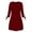 Vin Rouge, variante sur Cheers Robe Courte Ample Décontractée de Voyage et de Bureau pour Femmes, Couleur Unie, Nœud, Manches 3/4, Col Rond