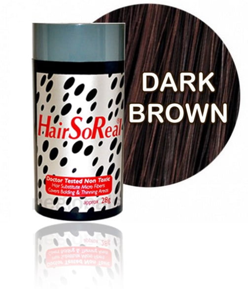 Hair So Real, HSR Hair Building Fibers, Hair Loss Concealer 28g Dark Brown