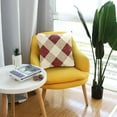 thumbnail image 6 of Throw Pillow Covers Soft Comfortable Pillow Case Decorative Pillowcase 18" x 18" Red and Beige Checkered, 6 of 7