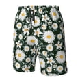 thumbnail image 5 of Kll White Daisies And Bee Men'S Casual Summer Beach Shorts Hawaiian Shorts With Pockets-Large, 5 of 9
