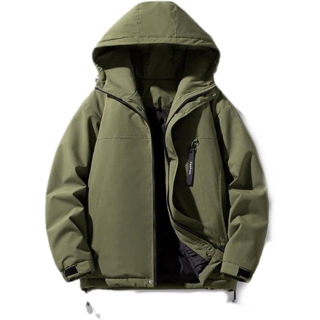 LUNGONGBAO Veste Imperméable Homme à Capuche Décontractée Mode Hiver Chaude