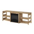 thumbnail image 5 of Furinno Classic 70 Inch TV Stand with Fireplace, Flagstaff Oak, 5 of 7