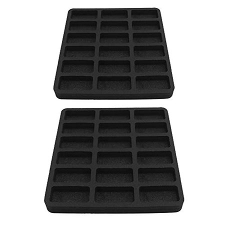 Polar Whale 2 Toy Car Drawer Organizers Washable for Home Bedroom Playroom Compatible with Hot Wheels and Matchbox Cars 10.9 x 11.6 x 1 Inches Black Foam 18 Compartments