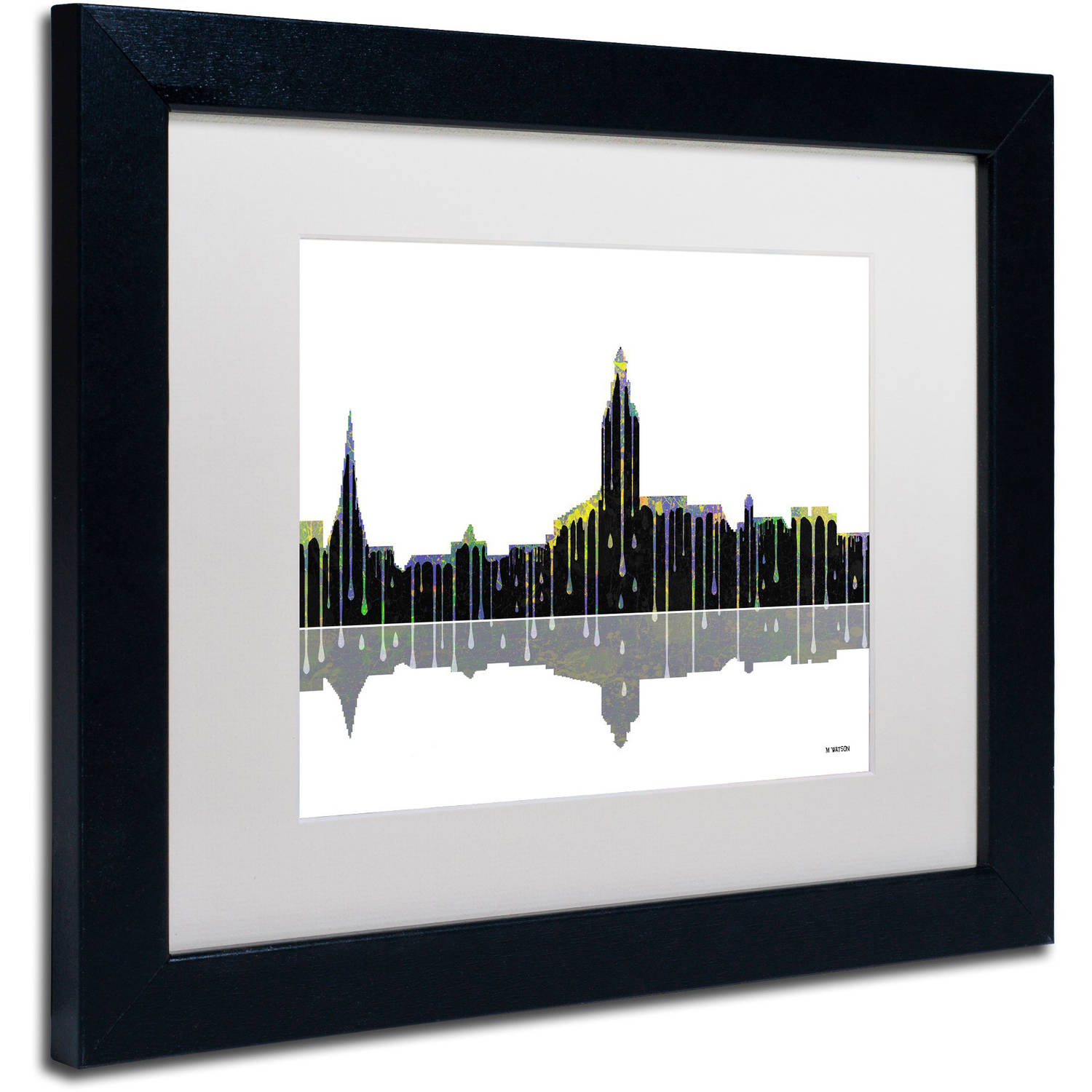 Trademark Fine Art "Annapolis Maryland Skyline" Canvas Art by Marlene Watson White Mat, Black Frame