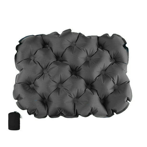 Yuarrent Asiento de aire plegable para acampar y actividades al aire libre, colchón inflable de inflado rápido Escalada gris oscuro