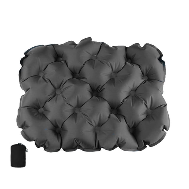 Yuarrent Asiento de aire plegable para acampar y actividades al aire libre, colchón inflable de inflado rápido Escalada gris oscuro