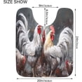 thumbnail image 5 of Coolnut Rooster Painting Toilet Rugs U-Shaped Absorbent Non-Slip Bath Rug Soft Polyester Fiber Machine Washable Bathroom Mats 24x16 Inches Home Decor, 5 of 7