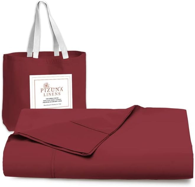 Cotton Full Flat Sheet Rio Red, 1pc 100b Long Staple Cotton Luxurious