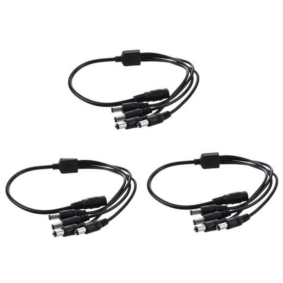 Rollbacks & More 3X 1 to 4 DC Power 4-Port Splitter Adapter Adaptor Cable CCTV Camera