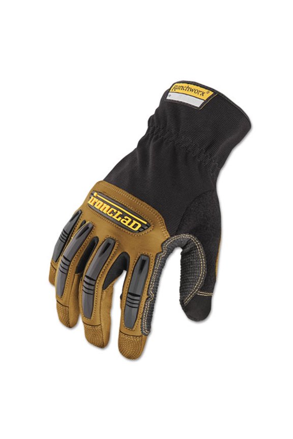 Ranchworx Leather Gloves, Black/tan, Large | Bundle of 2 Pairs