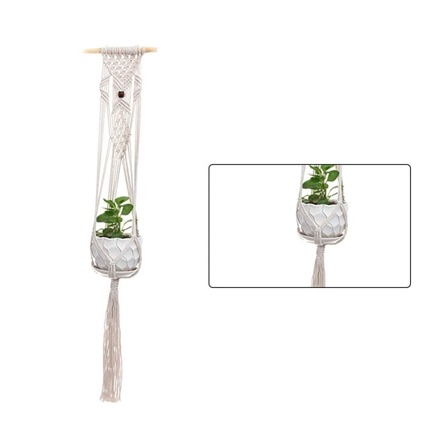 Injueey Colgador de macramé hecho a mano para plantas, flor/colgador de macetas para decoración de pared, patio, jardín, decoración para sala de Jardín y Patio No.15 Injueey HA001777-15