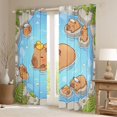 thumbnail image 2 of Erosebridal Kids Cute Capybara In The Water Black Out Curtains,Cartoon Animal Yellow Duck Curtains Pack of 2 (42x63 Each) For Boys Girls,Breathable Home Decor, 2 of 6