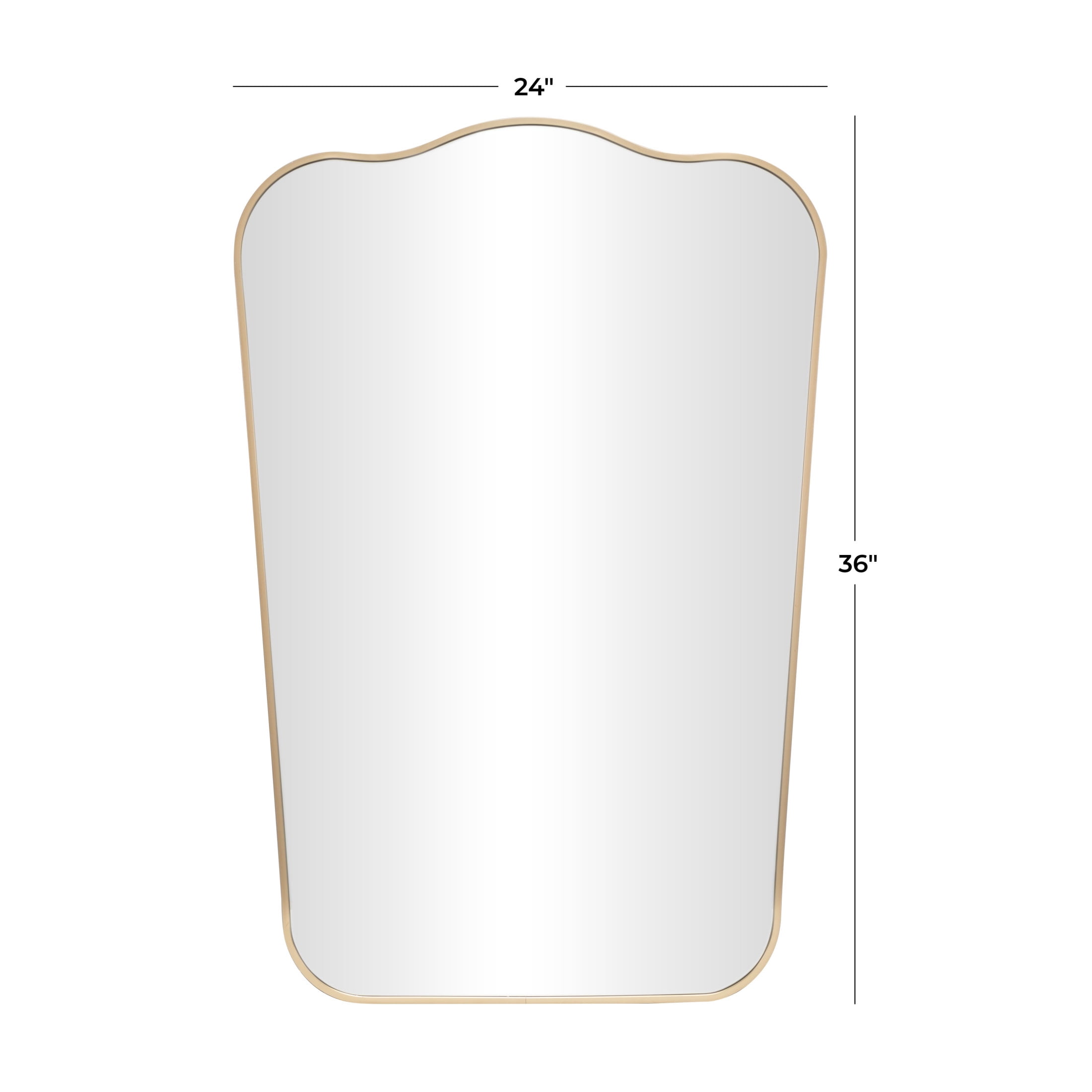 DecMode 24" x 36" Gold Wall Mirror with Thin Frame