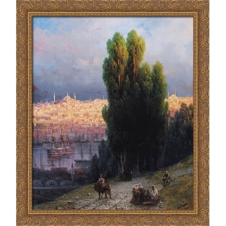 Constantinople 28x34 Large Gold Ornate Wood Framed Canvas Art by Ivan Aivazovsky