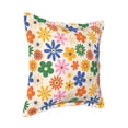 thumbnail image 2 of Bingfone Decorative Pillow Covers 18"x18" Groovy Daisy Flowers Couch Pillow Cases Modern Farmhouse Covers for Couch Sofa Bed, 2 of 9