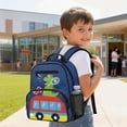 thumbnail image 4 of Jeiento Cartoon Dinosaur 13.5 Inch Preschool Backpack for Toddler, Lightweight Kids School Bag for 2-5 Year Old Girls & Boys, Bookbag with 2 Front Zipper Pockets, 4 of 7