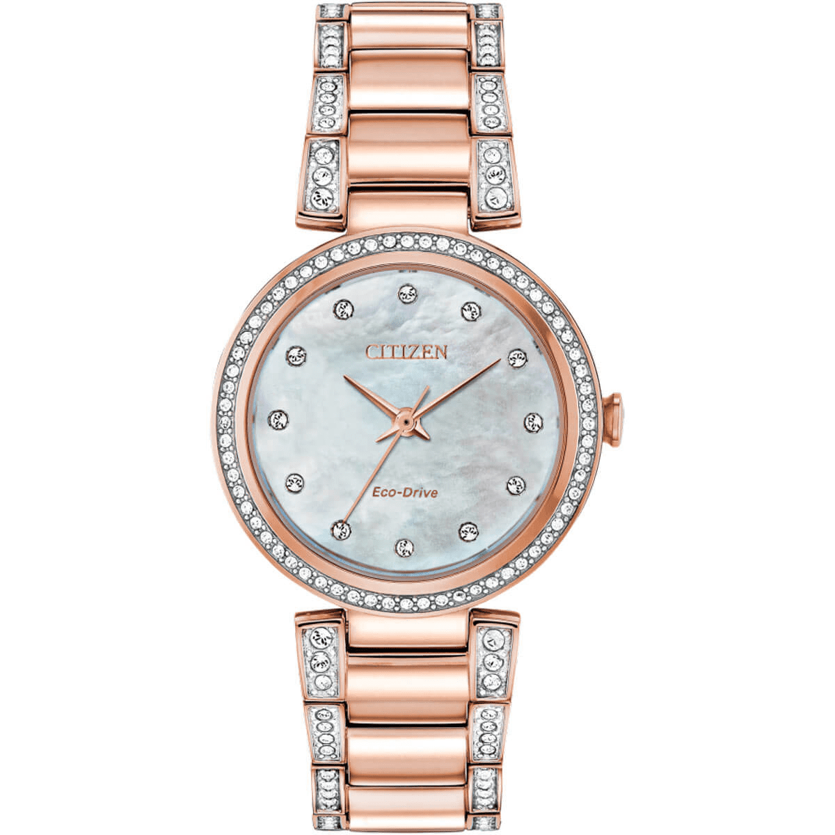 Citizen Eco-Drive Crystal Mother of Pearl Dial Ladies Watch EM0843