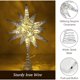 thumbnail image 3 of Árbol de Navidad con estrella plateada, luz LED para decoración de árbol de Navidad, árbol de Navidad con estrella de Moravia, árbol de hierro brillante, decoración de Navidad para interiores para fiestas, hogar, dormitorio, oficina ER, 3 of 5