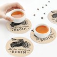thumbnail image 7 of Fuzoiu Let The Adventure Begin Print Leather Coasters Set,Drink Coasters Set of 6,for Tabletop Protection, Durable PVC Coasters,Home Décor and Housewarming Gift,Round Shape, 7 of 7