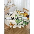 thumbnail image 2 of Round Tablecloth Farmhouse Floral Sunflower Waterproof Oil Proof Polyester Table Cloth Cover Decor for Home Dining Outdoor,Patio,Parties, 60" Dia. You Are My Sunshine Beige, 2 of 9