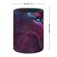 thumbnail image 2 of Lobo Galaxia-theme Cylinder Pen Holder Pencil Organizer with Flannel Lining PVC Leather Material Cardboard Base for study work 10*8CM, 2 of 6