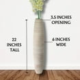 thumbnail image 2 of White & Brown 22 Inches Tall Floor Vase. Mango Wood Vase for Home Decor. Tall Vase Decorative, 2 of 14