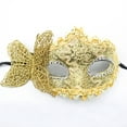 thumbnail image 2 of 2025 Femmes Maquillage Danse Protection Visage Peint avec Poudre d'Or Demi-Visage Carnaval Fête Protection Visage, 2 of 3