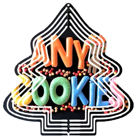 Colorful Metal Hanging Christmas Tree Wind Decorations – Unique Garden Spinners with Playful Patterns for Yard and Garden Decor