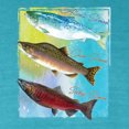 thumbnail image 2 of Wild Bobby, Atlantic Chum Sakeye Salmon Fish Trio, Fishing, Front and Back Garment-Dyed Short Sleeve Tees, Blue Lagoon, Small, 2 of 3