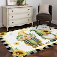 thumbnail image 4 of Summer Dwarfs Washable Area Rugs 2.7'x5', Yellow Sunflower Daisy Black Plaid Field Low Pile Throw Living Room Rug Non-Slip Sturdy Edge Binding Carpet for Indoor Entryway Bedside Kitchen, 4 of 9