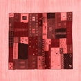 thumbnail image 1 of Ahgly Company Indoor Square Abstract Red Contemporary Area Rugs, 6' Square, 1 of 4