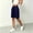 23d# Dark Blue, variant on Bermuda Shorts for Women Hiking Casual Elastic Waist Wide Leg Suit Tailored Shorts Summer Dressy Work Shorts with Pockets White XL