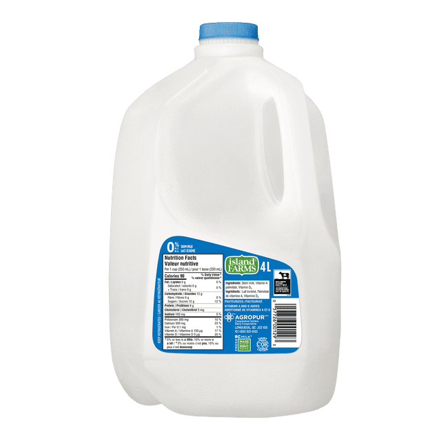 Island Farms 0% Fat Free Skim Milk 4L