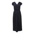thumbnail image 1 of Ropa Playa Ocean Pacific para Mujer Maxivestido Cuello V Manga Olanes Elastico Cintura Negro Talla G, 1 of 4