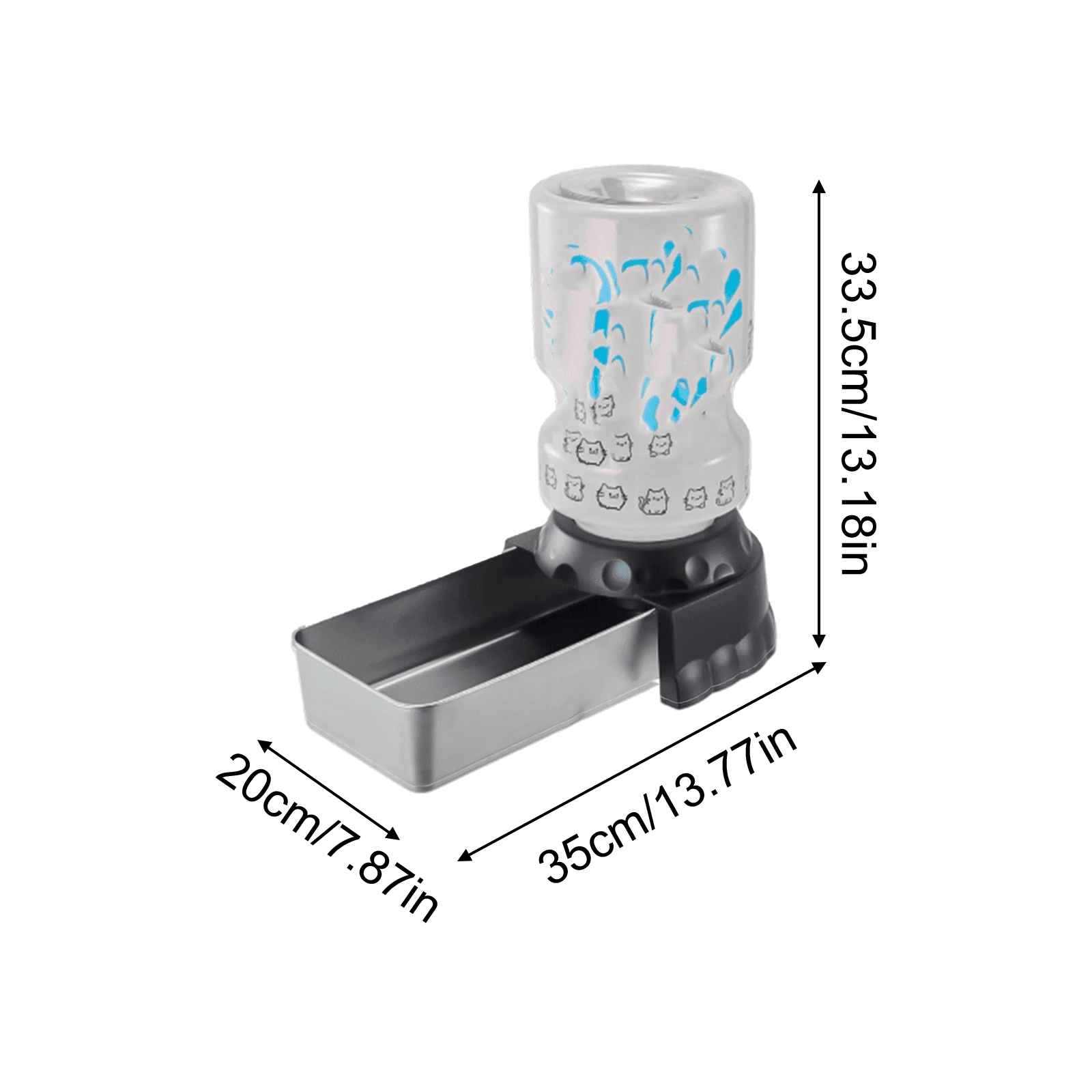 Automatic Pet Water Dispenser, Stainless Steel Dog Water Bowl, Gravity Water Feeder for Cats and Dogs, Self-Filling Drinking Fountain for Home