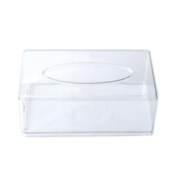 Caja de pañuelos acrílica, dispensador de pañuelos faciales rectangulares, servilleteros, soporte transparente para sábanas secas para baño, encimera, oficina