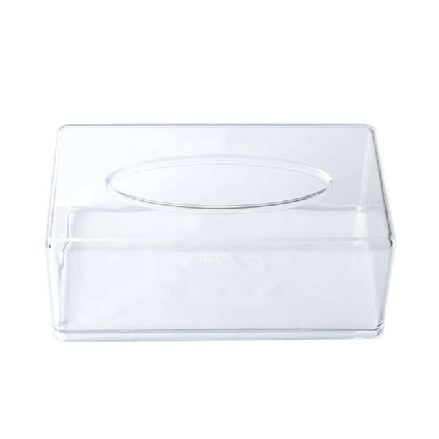 Caja de pañuelos acrílica, dispensador de pañuelos faciales rectangulares, servilleteros, soporte transparente para sábanas secas para baño, encimera, oficina
