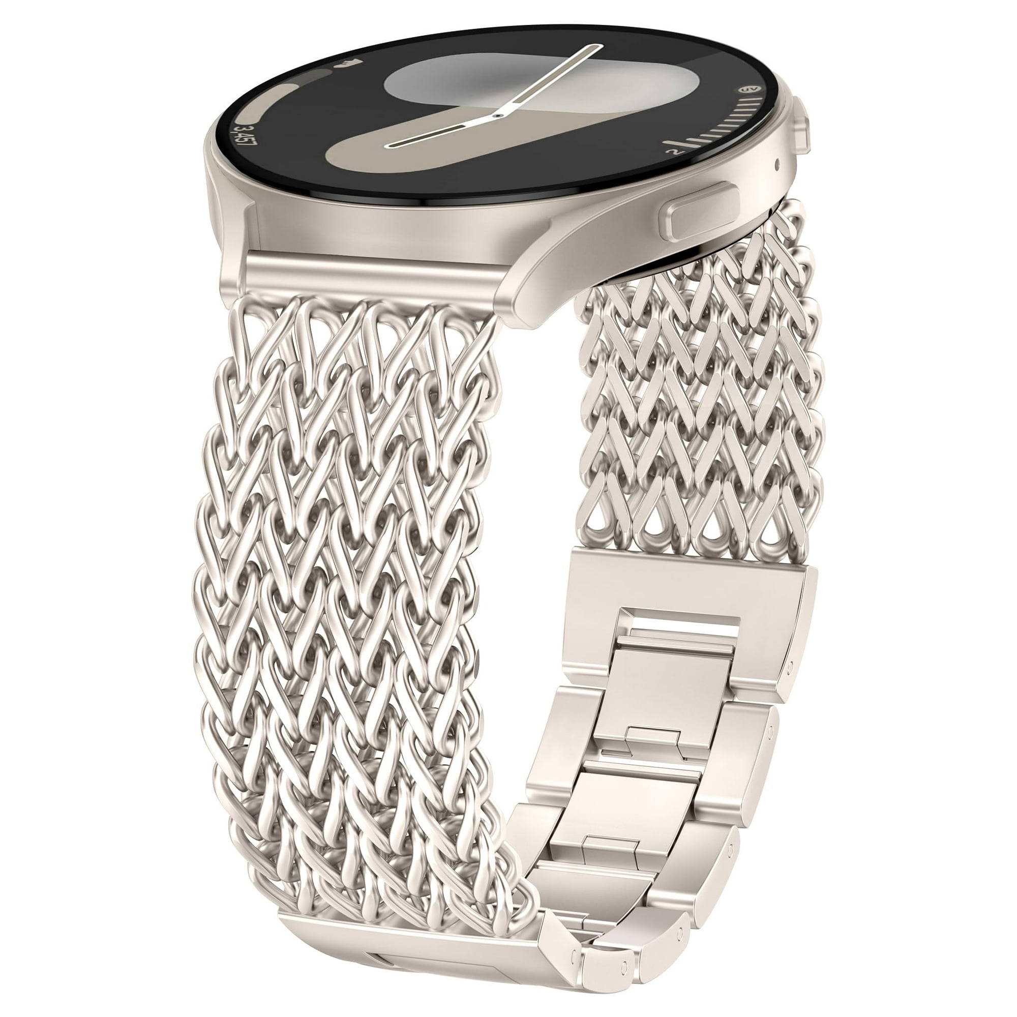 TOYOUTHS Dressy Metal Watch Band Compatible with Samsung Galaxy Watch 7/6/5/4/FE 40mm 44mm, Galaxy Watch 6 Classic 43mm 47mm, Galaxy Watch 5 Pro 45mm, 20mm Mermaid Galaxy Watch Band