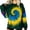 Tops-A419Army Green, variant on LEKWK St Patricks Day Shirt Women Tie-Dye Spiral Pattern Graphic Tees Crew Neck Casual Tops Colorful Swirl Festival Wear Long Sleeve Tops Boho Outfits