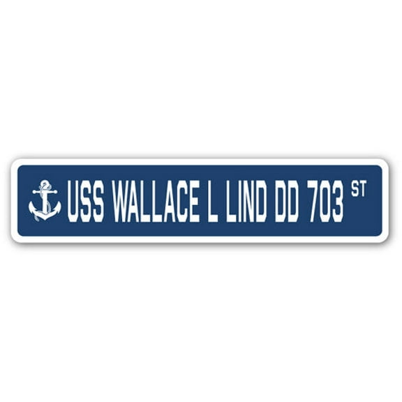 USS WALLACE L LIND DD 703 Street Sign us navy ship veteran sailor gift