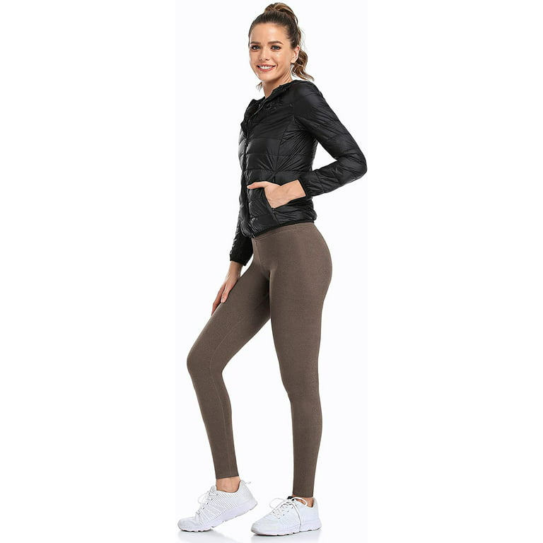 Fleece Lined Leggings Women Winter Thermal Insulated Leggings High Waist  Workout Yoga Pants with Pockets