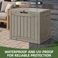 thumbnail image 4 of Uforic 31 Gallon Waterproof Resin Outdoor Storage Box, Lockable Deck Box & Package Delivery Box for Patio Furniture, Gardening Tools, Pool Supplies, Outdoor Organization, Light Brown, 4 of 9