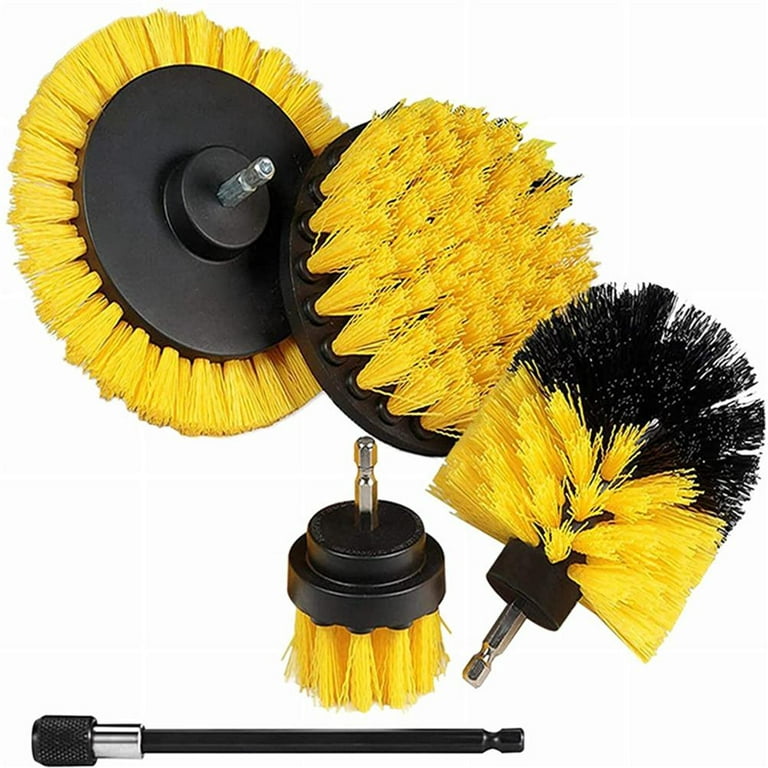 3PCS/Set Electric Scrubber Brush Drill Brush Kit Plastic Round