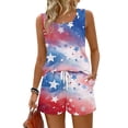 thumbnail image 2 of Matching Sets Women Clothing American Flag Graphic Two Piece Usa Sets Lounge Vacation Beach Airport Travel Outfits, 2 of 8