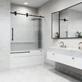 thumbnail image 6 of VIGO Elan 56 to 60 in. W x 66 in. H Sliding Frameless Tub Door in Matte Black with 3/8 in. (10mm) Fluted Glass, 6 of 14