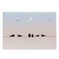 thumbnail image 1 of Bird on a Wire Cutting Board, Silhouettes of Moon in a Pastel Tone Ombre Effect Twilight, Decorative Tempered Glass Cutting and Serving Board, in 3 Sizes, by Ambesonne, 1 of 2