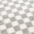 thumbnail image 5 of Hauteloom Gaiwan Living Room, Bedroom Machine Washable Area Rug - Square Piles, Checkered - White, Light Gray - 7'10" x 10', 5 of 13