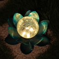 thumbnail image 2 of Solar Lotus Flower Lamp Glass Crack Garden Landscape Lighting Lawn Plug Lamp - Blue Black, 2 of 5