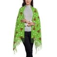 thumbnail image 2 of Lsque dogs on a green background Pattern Women's Traditional Scarf Wrap Tassel Shawl Fringes Neck Head Shawl Retro Scarf, 2 of 8