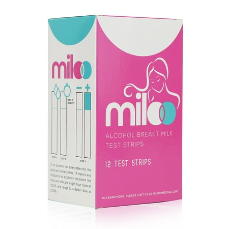 Miloo Breast Milk Alcohol Test Strips for Breastfeeding Moms, 12